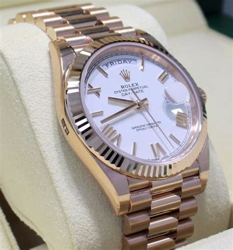 rose gold presidential rolex white face|rolex day date 228235.